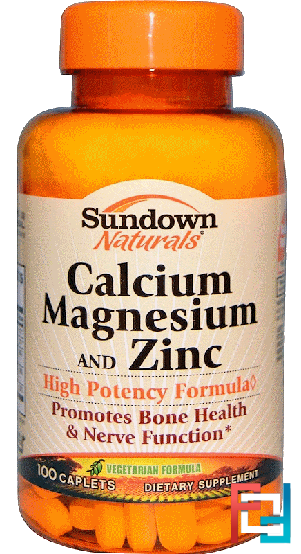 Calcium Magnesium And Zinc Sundown Naturals Caplets