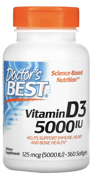 Doctor S Best 5 000 IU Vitamin D3 360 Softgels