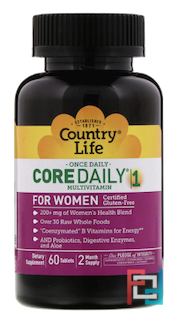 Core Daily-1 Multivitamins, Women, Country Life, 60 Tablets