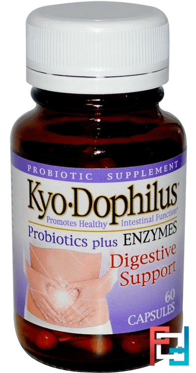 Kyo Dophilus, Probiotics Plus Enzymes, Wakunaga - Kyolic, 60 Capsules