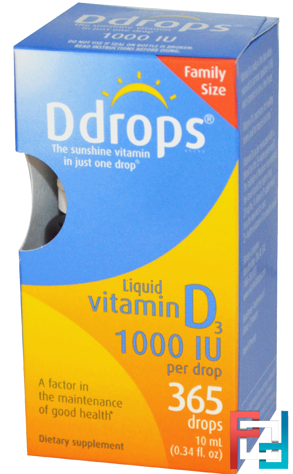 Liquid Vitamin D3, 1000 IU, Ddrops, 0.34 fl oz (10 ml)