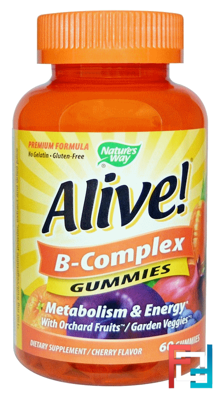 Alive! B-Complex, Cherry Flavor, Nature's Way, 60 Gummies