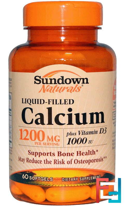 Liquid Filled Calcium Plus Vitamin D3 1200 Mg1000 Iu Sundown Naturals 60 Softgels 1020