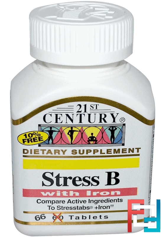 Stress B, With Iron, 21st Century, 66 Tablets