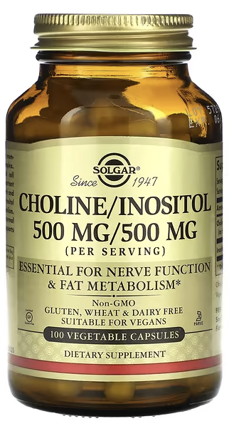 Choline/Inositol, Solgar, 500mg/500 mg, 100 Veggie Caps