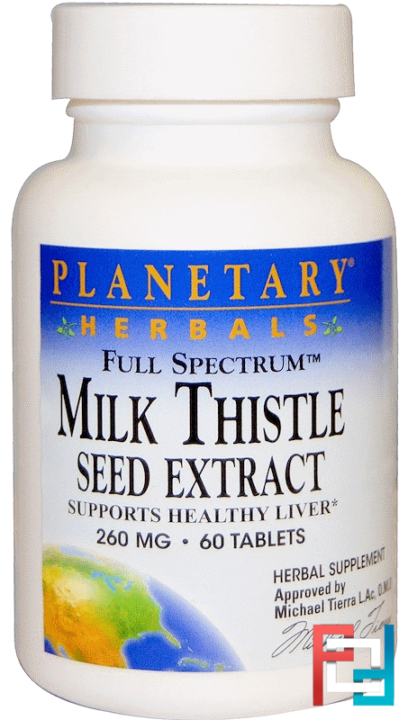 Milk Thistle Seed Extract, Full Spectrum, Planetary Herbals, 260 mg, 60 Tablets