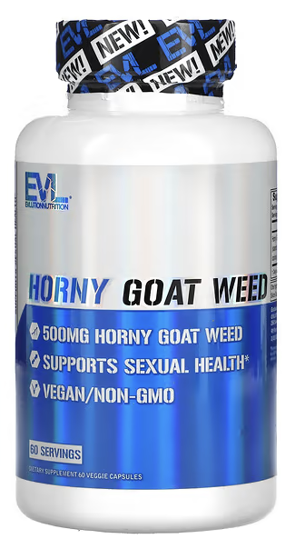 Горянка, Horny Goat Weed, EVLution Nutrition, 500 mg, 60 Veggie Capsules