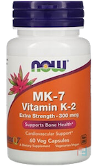 MK-7 Vitamin K-2, Extra Strength, Now Foods, 300 mcg, 60 Veg Capsules