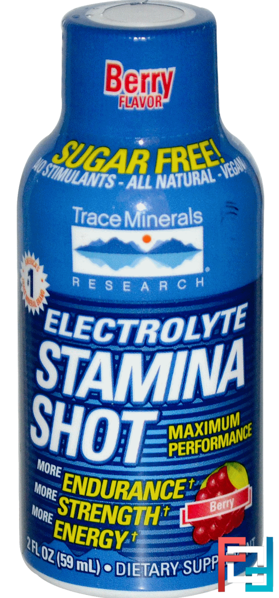 Electrolyte Stamina Shot, Berry, Trace Minerals Research, 2 fl oz, 59 ml