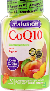 CoQ10, Natural Peach Flavor, VitaFusion, 200 mg, 60 Gummies