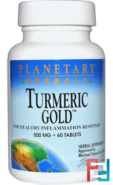 Turmeric Gold, 500 mg, Planetary Herbals, 60 Tablets