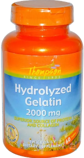 Hydrolyzed Gelatin, Thompson, 2000 mg, 60 Tablets