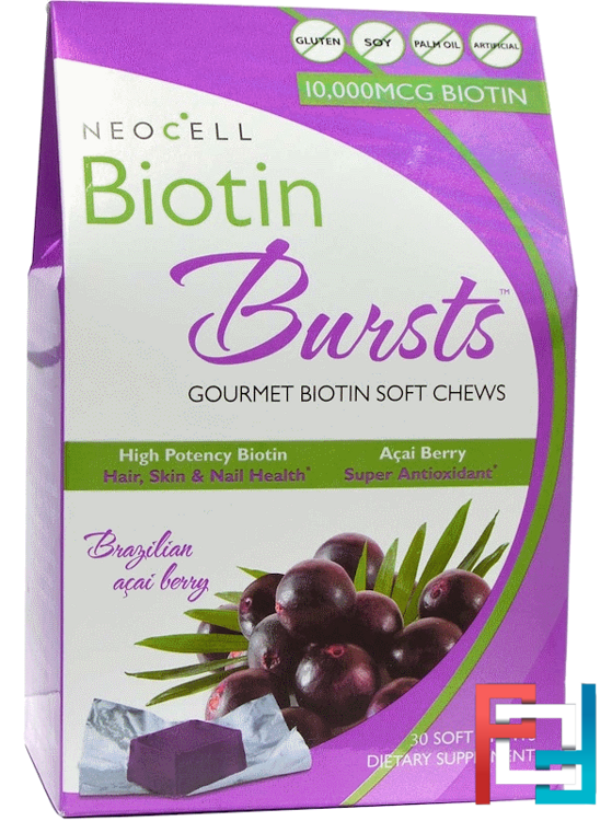 Biotin Bursts, Brazilian Acai Berry, Neocell, 30 Soft Chews