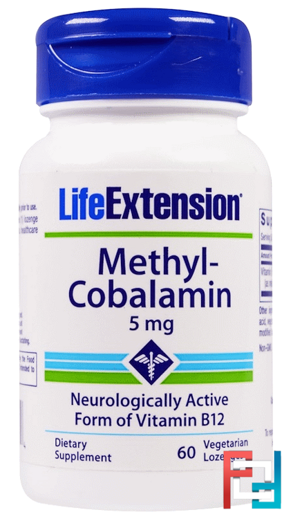 Methyl-Cobalamin, 5 mg, Life Extension, 60 Vegetarian Lozenges