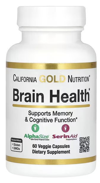 Добавка для здоровья мозга Brain Health, California Gold Nutrition, 60 Veg Capsules