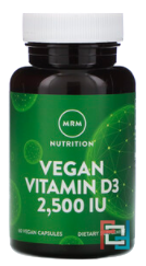 Vegan Vitamin D3, MRM, 2500 IU, 60 Vegan Capsules