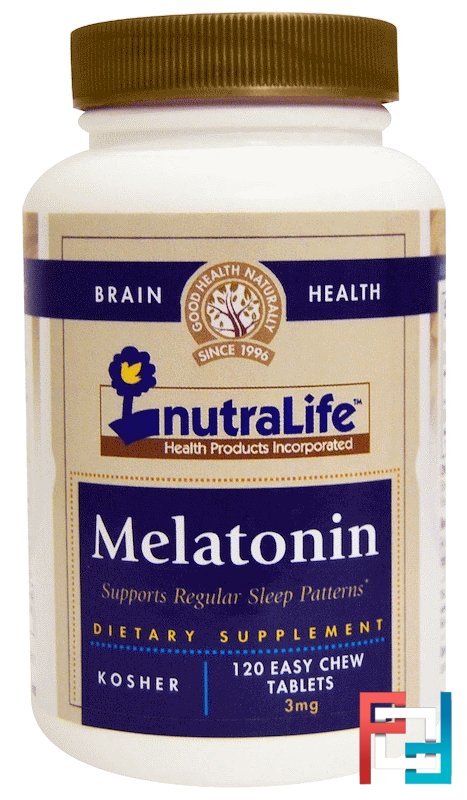 Melatonin, NutraLife, 3 mg, 120 Easy Chew Tablets