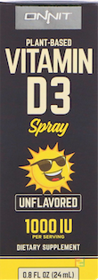 Vitamin D3 Spray, Unflavored, Onnit, 1000 IU, 0.8 fl oz, 24 ml
