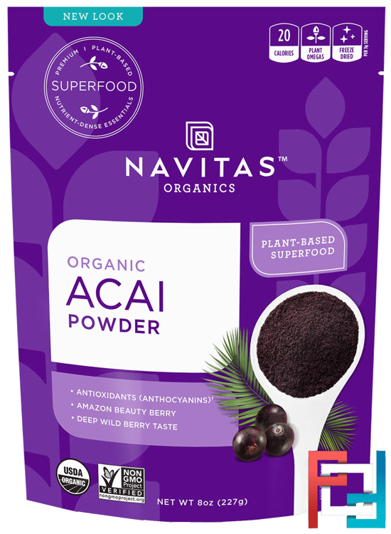 Organic Acai Powder, Navitas Organics, 8 oz, 227 g