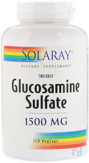 Two Daily Glucosamine Sulfate, Solaray, 1500 mg, 120 VegCaps