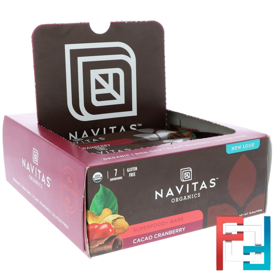 Superfood + Bars, Cacao Cranberry, Navitas Organics, 12 Bars, 16.8 oz (480 g)