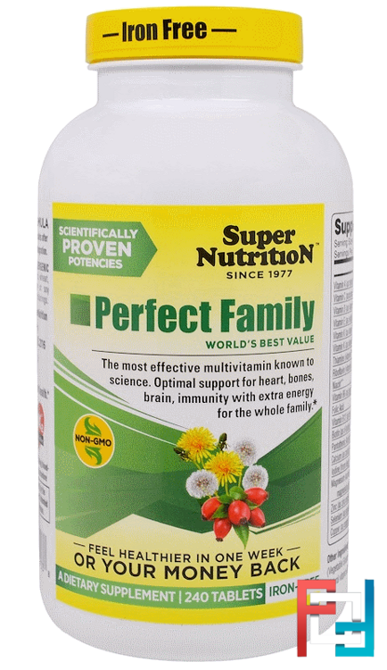 Perfect Family, Multivitamin, Iron Free, Super Nutrition, 240 Tablets