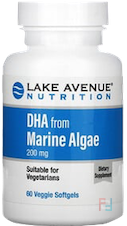 DHA from Marine Algae, Vegetarian Omega, Lake Avenue Nutrition, 200 mg, 60 Veggie Softgels