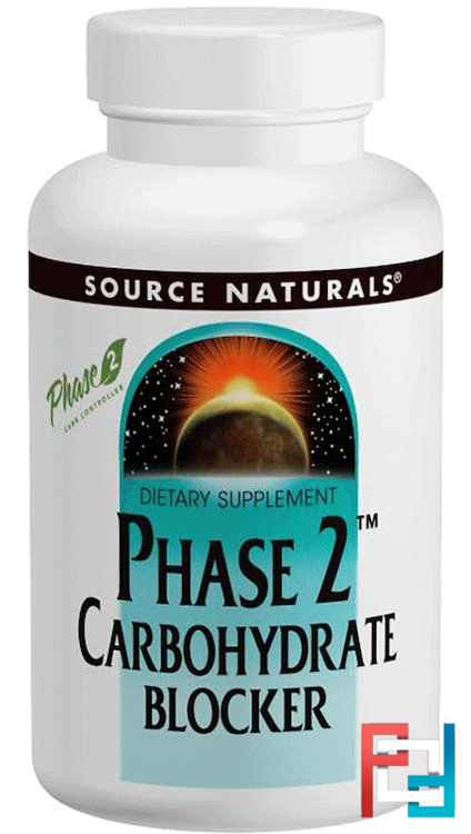 Phase 2 Carbohydrate Blocker, Source Naturals, 500 mg, 60 Tablets