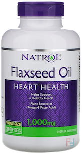 Flaxseed Oil, Heart Health, Natrol, 1,000 mg, 200 Softgels