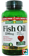 Fish Oil, 1200 mg, Nature's Bounty, 200 Rapid Release Softgels