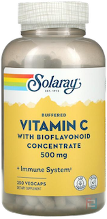 Buffered Vitamin C with Bioflavonoid Concentrate, Solaray, 500 mg, 250 VegCaps