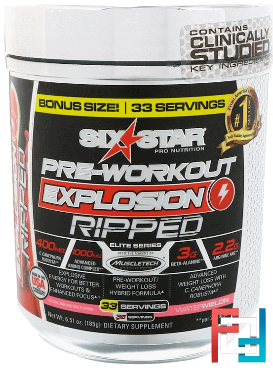 Pre-Workout Explosion Ripped, Six Star, 6.51 oz, 185 g
