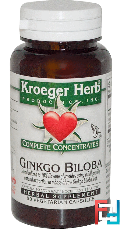 Complete Concentrates, Ginkgo Biloba, Kroeger Herb Co, 90 Veggie Caps
