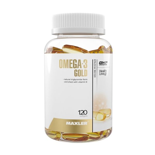 Золотая Омега-3, Omega-3 Gold, Maxler, 120 softgels