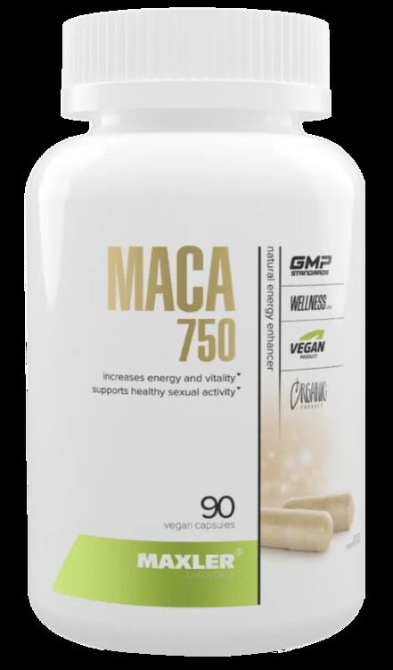 Мака Перуанская с Витамином С в капсулах 750 мг, Maca 6:1 Concentrate, Maxler, 750 mg, 90 vegan capsules