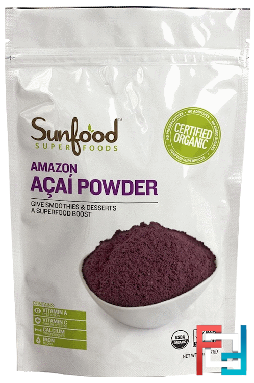 Amazon Acai Powder, Sunfood, 8 oz, 227 g