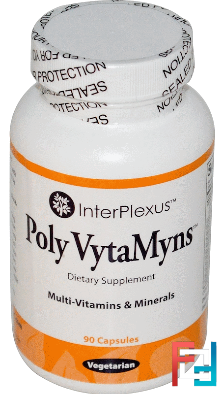 Poly VytaMyns, Multi-Vitamins & Minerals, InterPlexus Inc., 90 Capsules