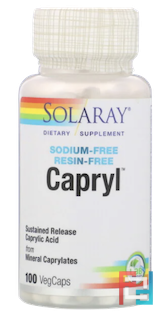 Capryl, Sustained-Release, Solaray, 100 Veggie Caps