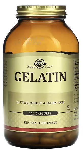 Желатин, Gelatin, Solgar, 250 Capsules