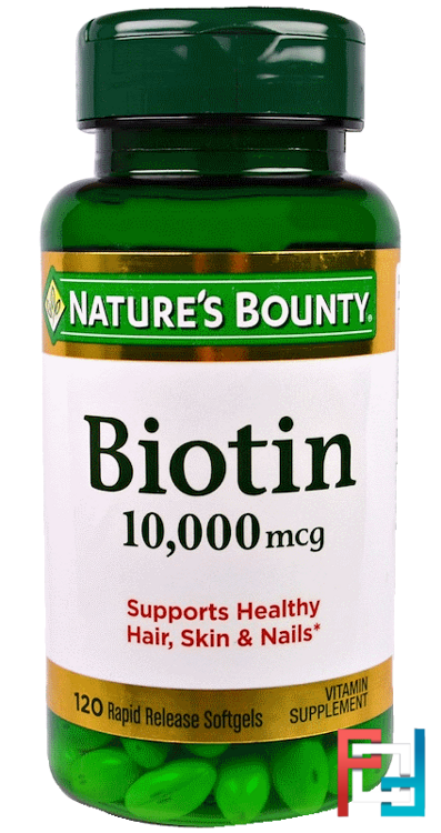 Biotin, 10,000 mcg, Nature's Bounty, 120 Rapid Release Softgels