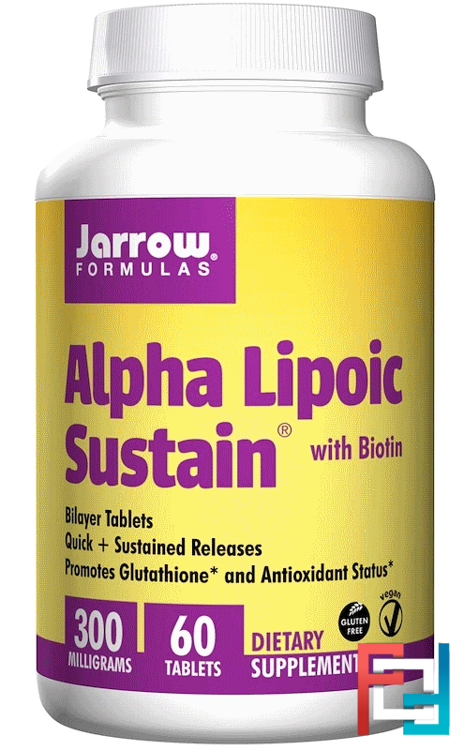 Alpha Lipoic Sustain, with Biotin, Jarrow Formulas, 300 mg, 60 Tablets