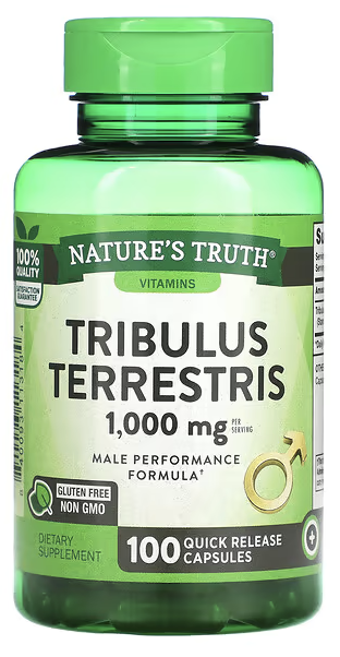 Трибулус (якорцы стелющиеся) с быстрым высвобождением, Tribulus Terrestris, 1000 mg, Nature's Truth, 100 Quick Release Capsules (500 mg per Capsule)