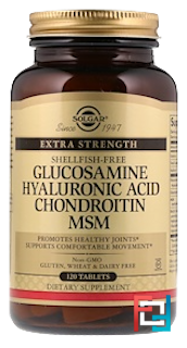 Glucosamine Hyaluronic Acid Chondroitin MSM, Solgar, 120 Tablets