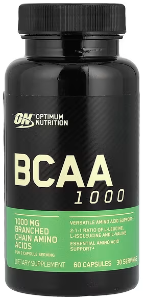 БЦАА 1000 2:1:1 в капсулах, 1000 мг, BCAA 1000 Caps, Optimum Nutrition, 500 mg, 60 capsules