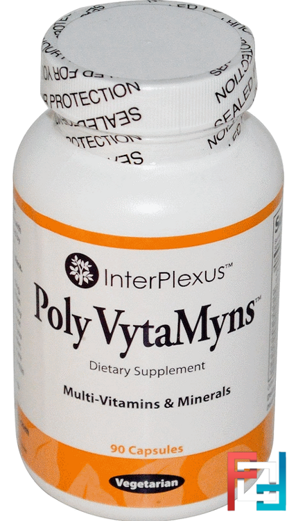 Poly VytaMyns, Multi-Vitamins & Minerals, InterPlexus Inc., 90 Capsules