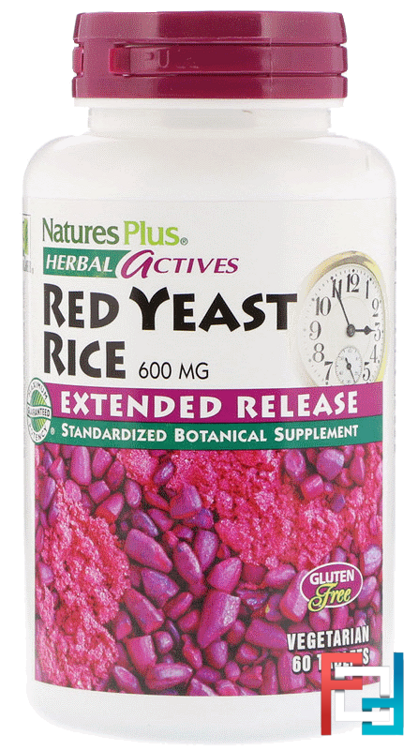 Red Yeast Rice, Herbal Actives, Nature's Plus, 600 mg, 60 Tablets