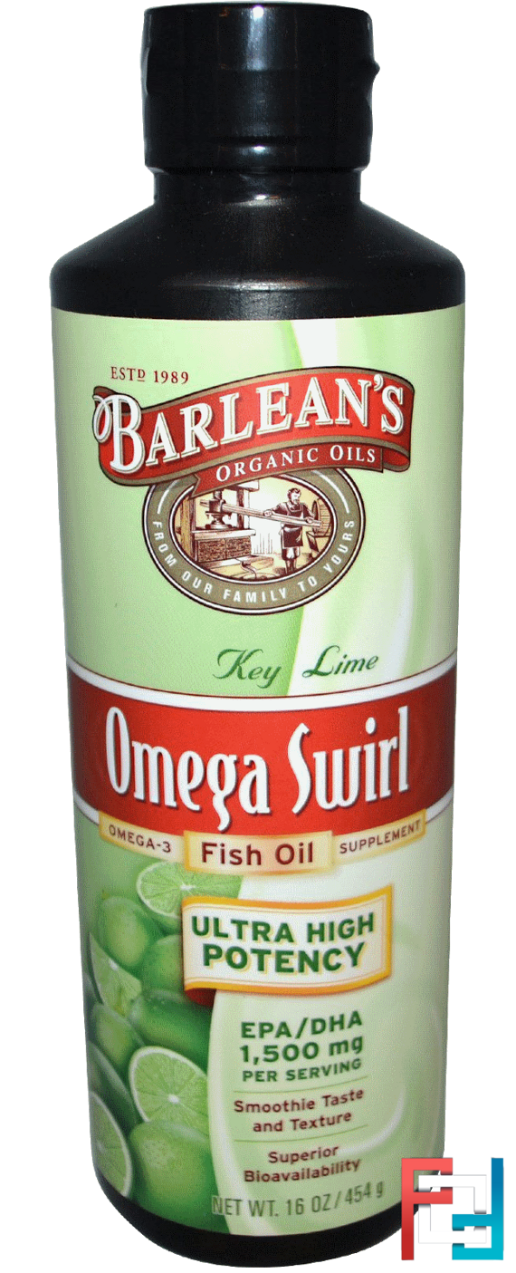 Omega Swirl, Ultra High Potency Fish Oil, Key Lime, Barlean's, 16 oz, 454 g