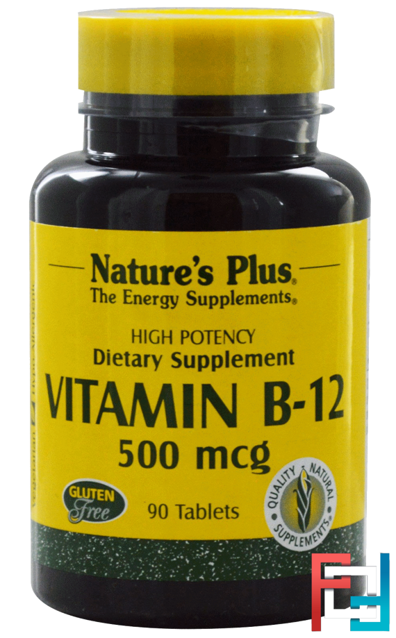 Vitamin B-12, 500 mcg, Nature's Plus, 90 Tablets