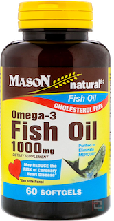 Omega-3 Fish Oil, Mason Natural, 1000 mg, 60 Softgels