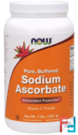 Sodium Ascorbate Powder, Now Foods, 3 lbs, 1361 g
